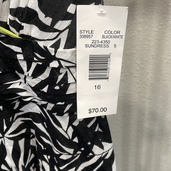 Robbie Bee B&W Print Sundress Size 16 - Picture 4 of 8